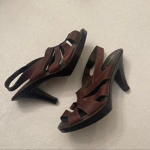 NEW Leather Brown Heels